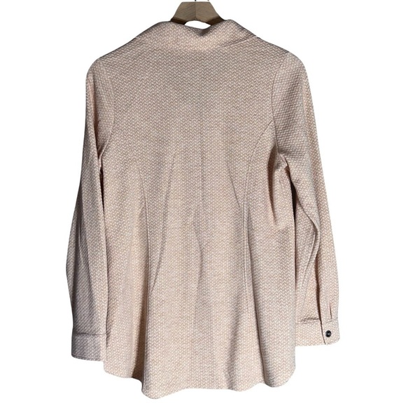 Soft Surroundings Peach/White Button Up Shacket Jacket Blouse - Size M - Picture 4 of 7